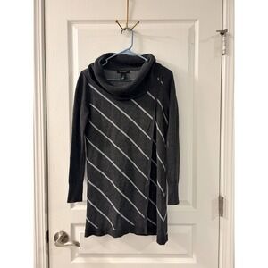 White House Black Market Sweater xs Striped Black/gray